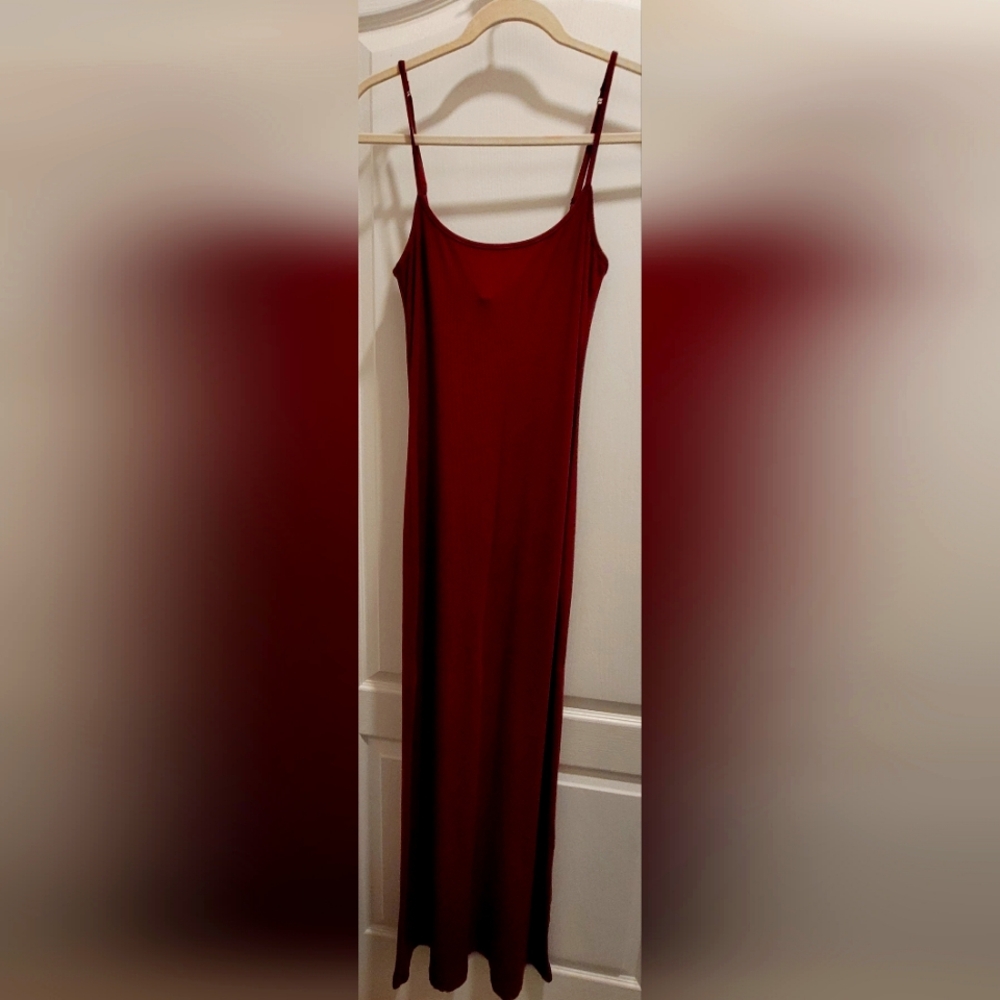 SKIMS Soft Lounge Sleeveless Dress In Burgundy/Wine Sz XL NWOT